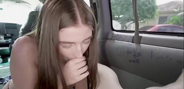  Cute perky teen Eliana Rose fucked by a big cock in a van